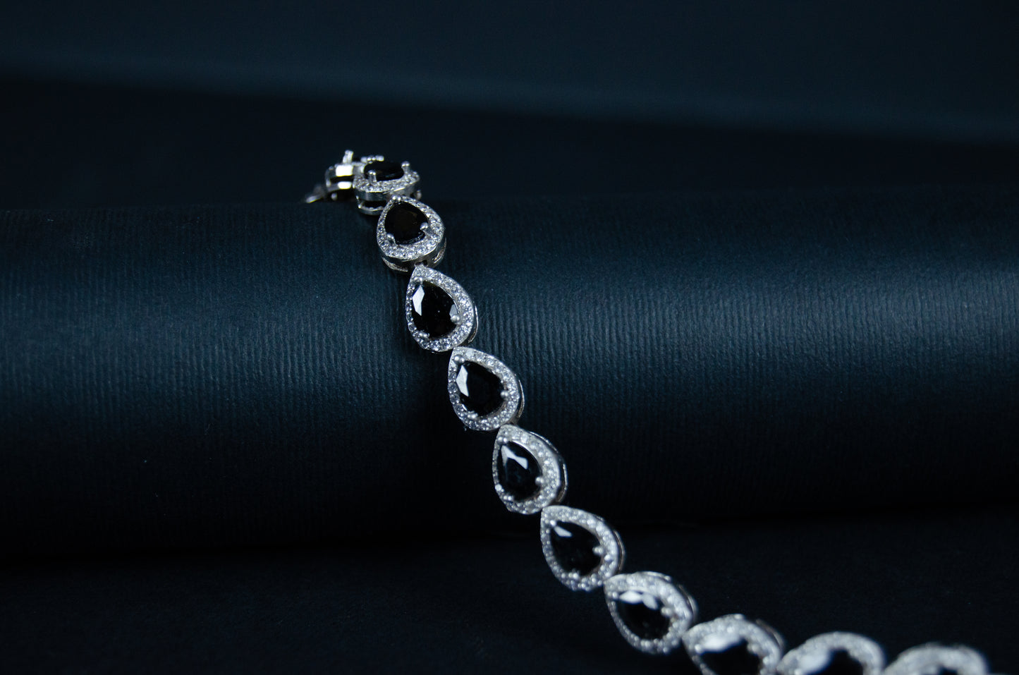 Black Gem Silver Bracelet