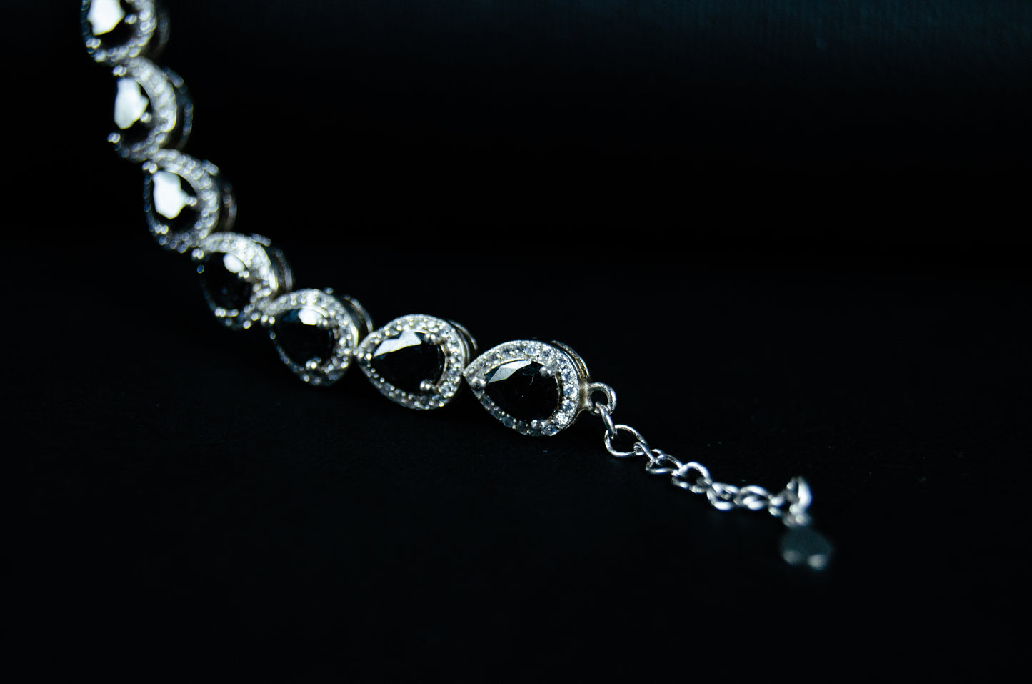 Black Gem Silver Bracelet