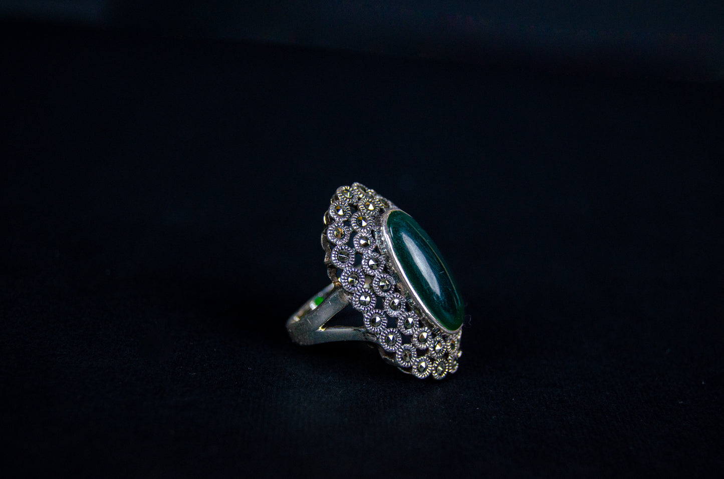 Forest Green Gem Silver ring