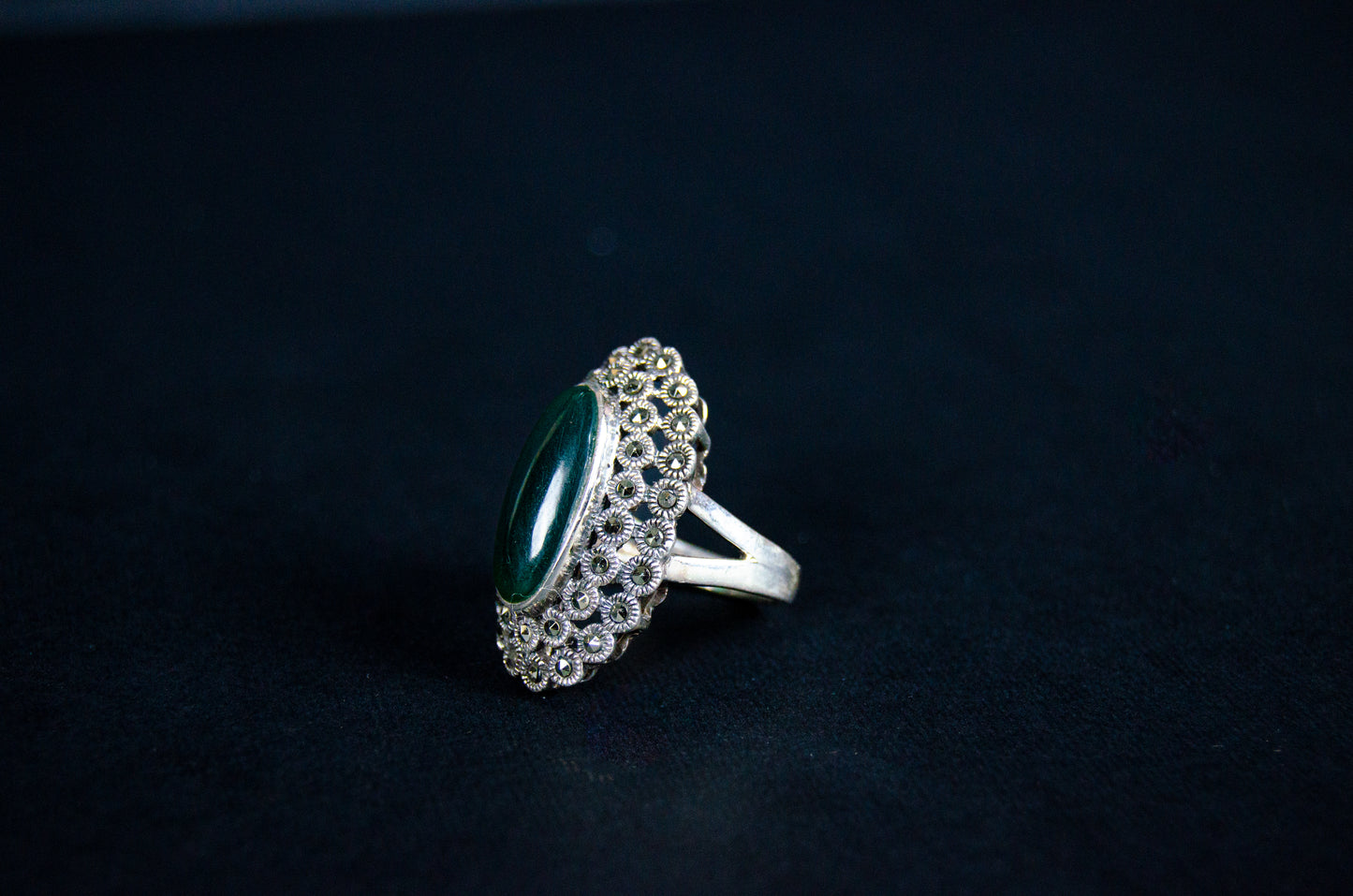 Forest Green Gem Silver ring