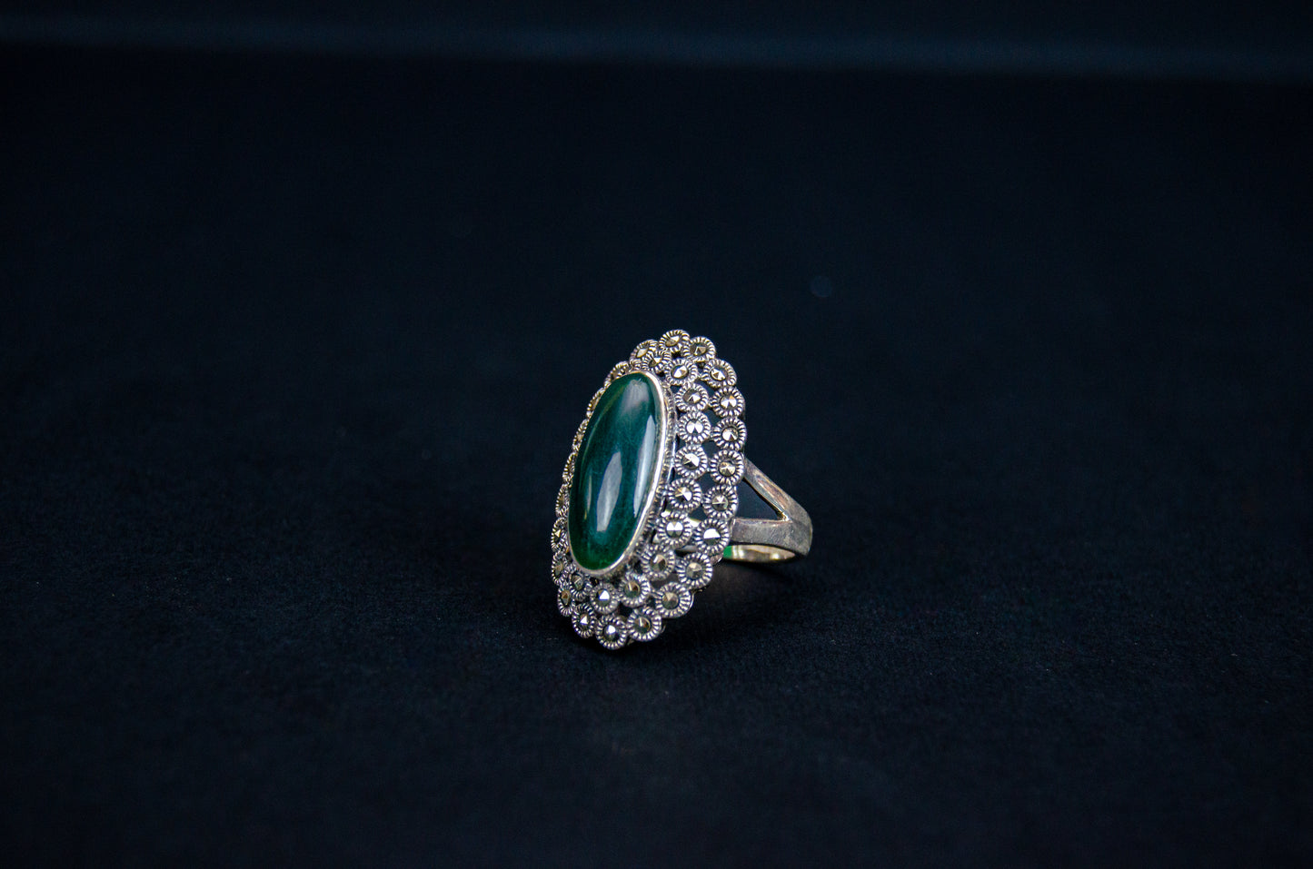 Forest Green Gem Silver ring