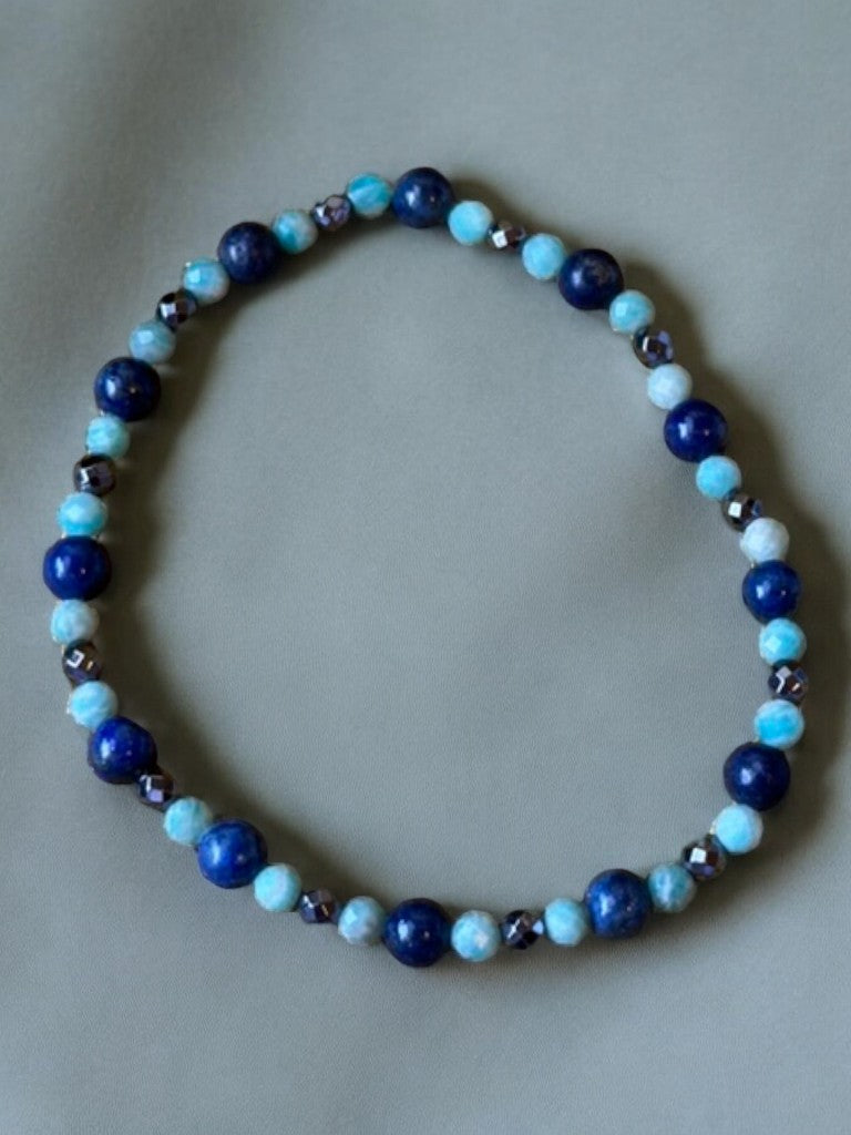 Multicolor Blue Bead Bracelet