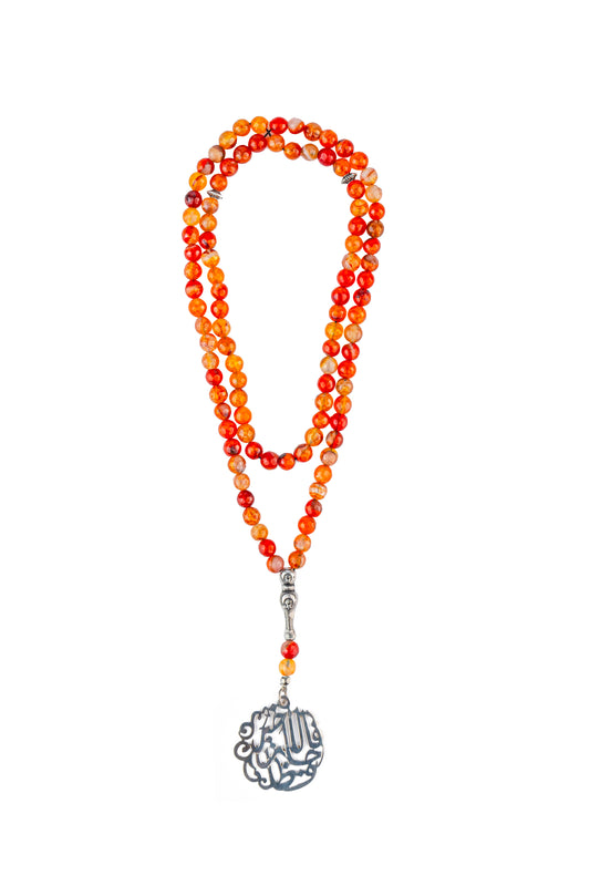 Orange Tasbeeh Beads