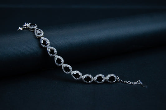 Black Gem Silver Bracelet