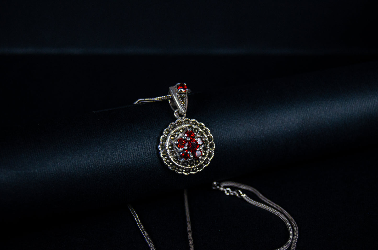 Crimson Red Gem Necklace