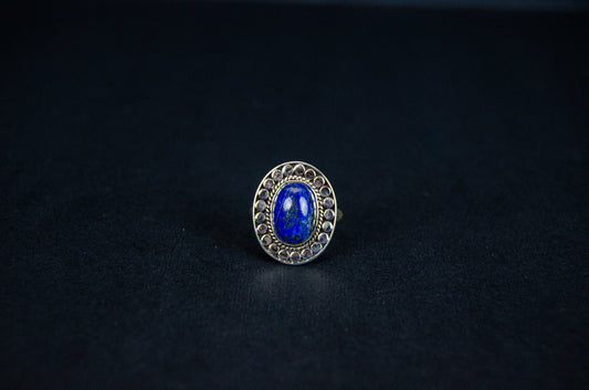 Blue Gem Silver Ring