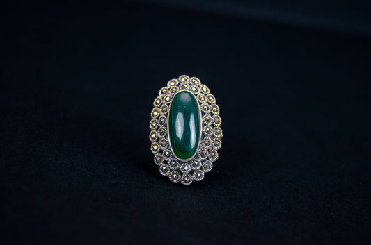 Forest Green Gem Silver ring