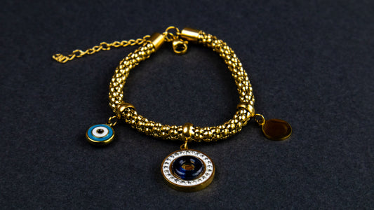 Evil Eye Textured Bracelet