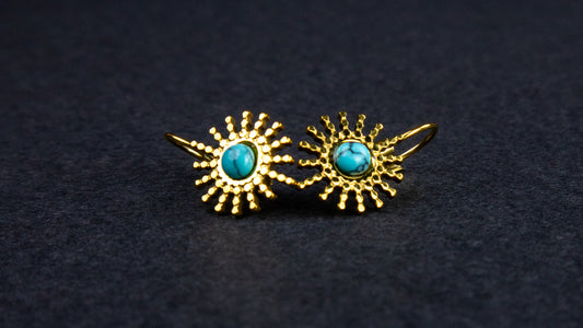 Turquoise Sun Earrings