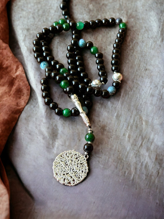 Multicolor Black Tasbeeh Beads