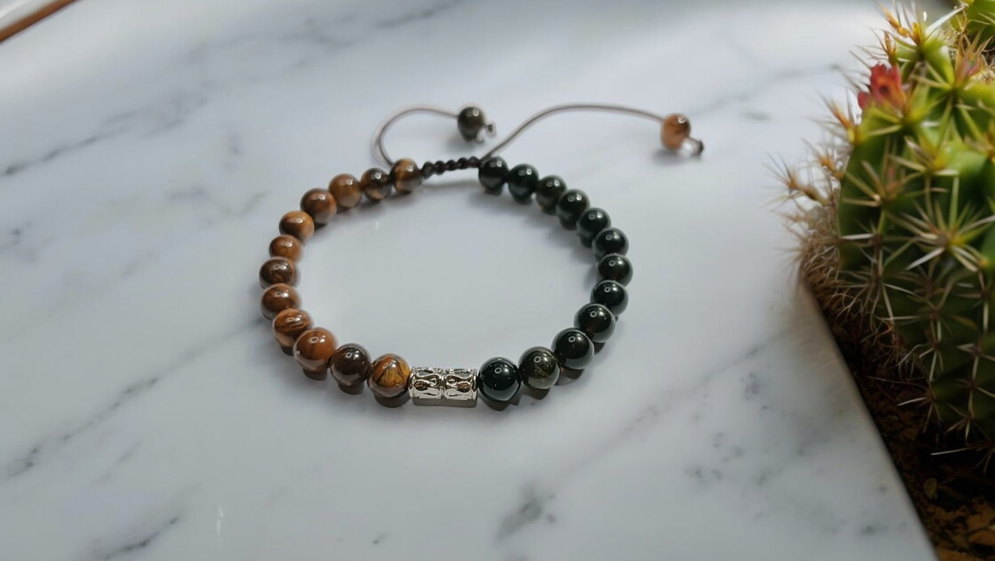 Black & Brown Agate Bracelet