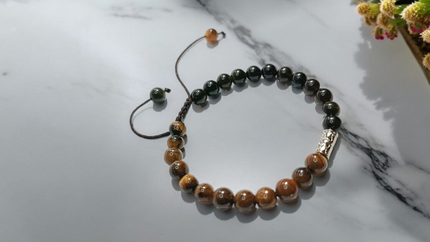 Black & Brown Agate Bracelet